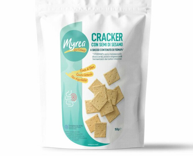 Cracker low fodmap. Crackers con semi di sesamo a basso contenuto di fodmaps*.