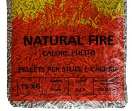 Natural Fire. Pellet di Abete Ceco certificato Enplus A1. 23 bancali da 70 Sacchi - 24.15 ton