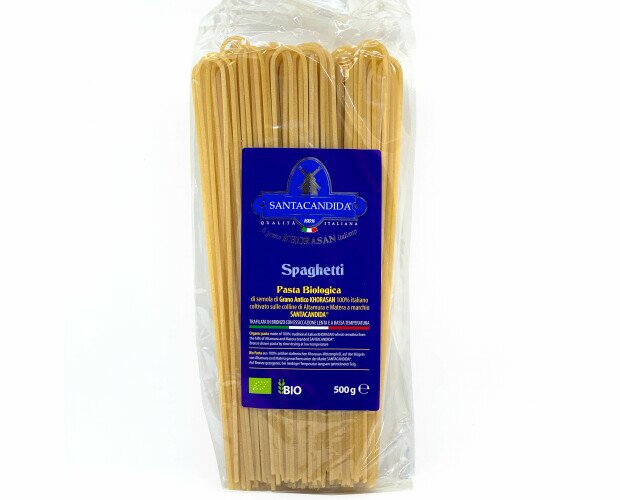 Spaghetti con arco bio dii Khorasan. Realizzata tramite lenta essicazione a bassa temperatura
