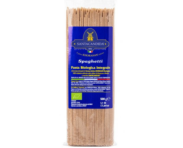 Spaghetti integrali bio di Khorasan. Realizzata tramite lenta essicazione a bassa temperatura