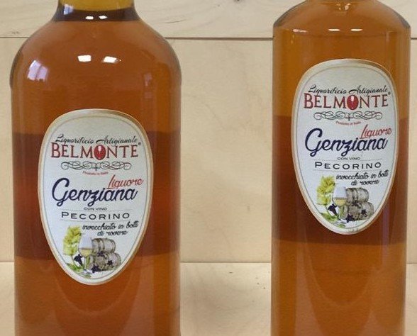 Genziana Pecorino lt.1,50 e lt.1,00. Genziana prodotta da infusione in Vino Pecorino d'abruzzo e radici di genziana.
