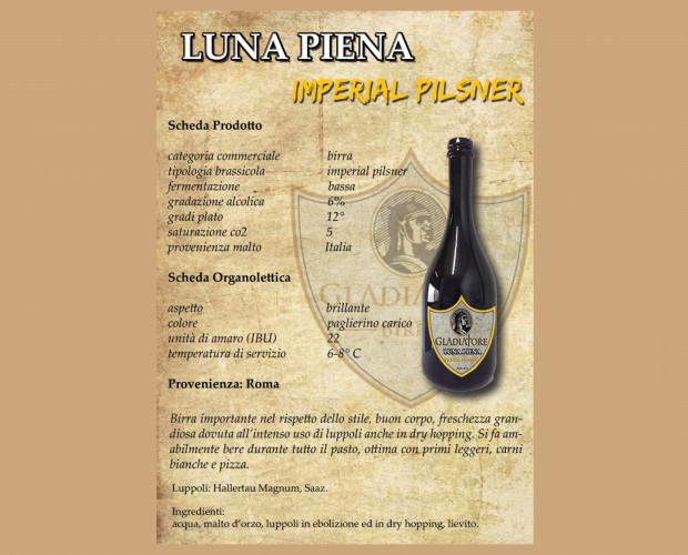 Luna Piena. Birra artigianale in stile Imperial Pilsner