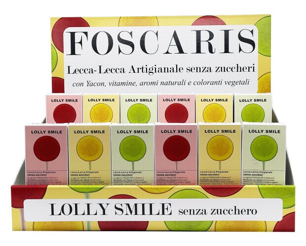 Foscaris espositore linea Lolly s.. Espositore completo linea Lolly smile senza zuccheri