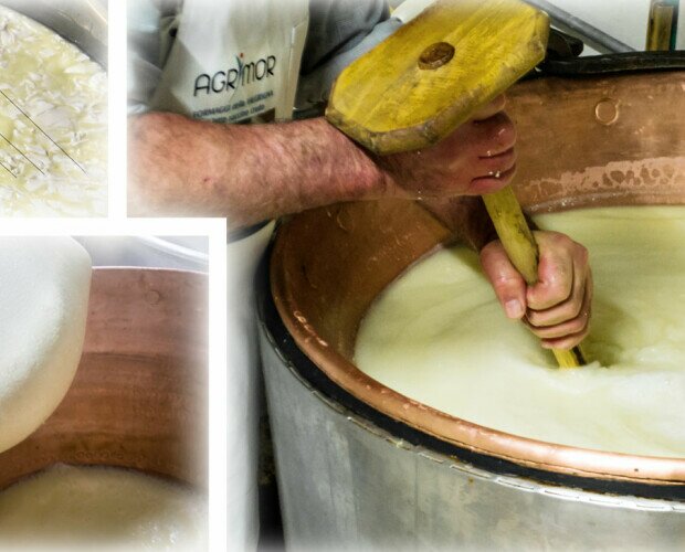 Lavorazione in caseificio. La lavorazione del latte, rispecchia aspetti delle antiche tradizioni Camune.
