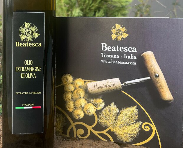 Olio EVO Beatesca. L’olio extravergine di oliva Beatesca di Montalcino estratto a freddo e filtrato.